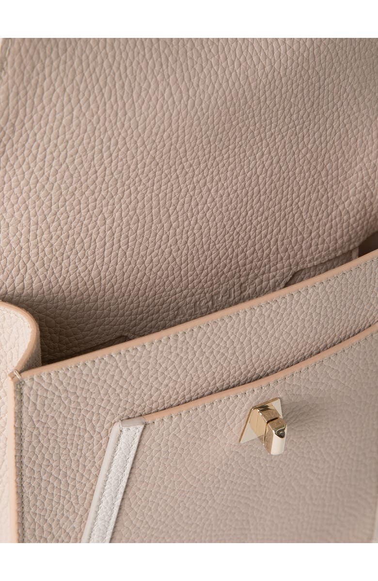 Akris Small Anouk Leather Messenger Bag, Alternate, color, Palissandro-Alabaster