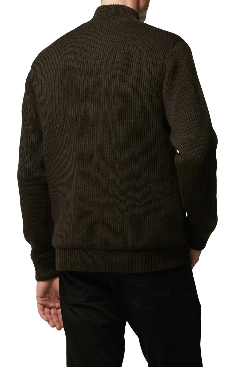 Rodd & Gunn Loke Coleridge Rib Merino Wool Zip-Up Cardigan, Alternate, color, 