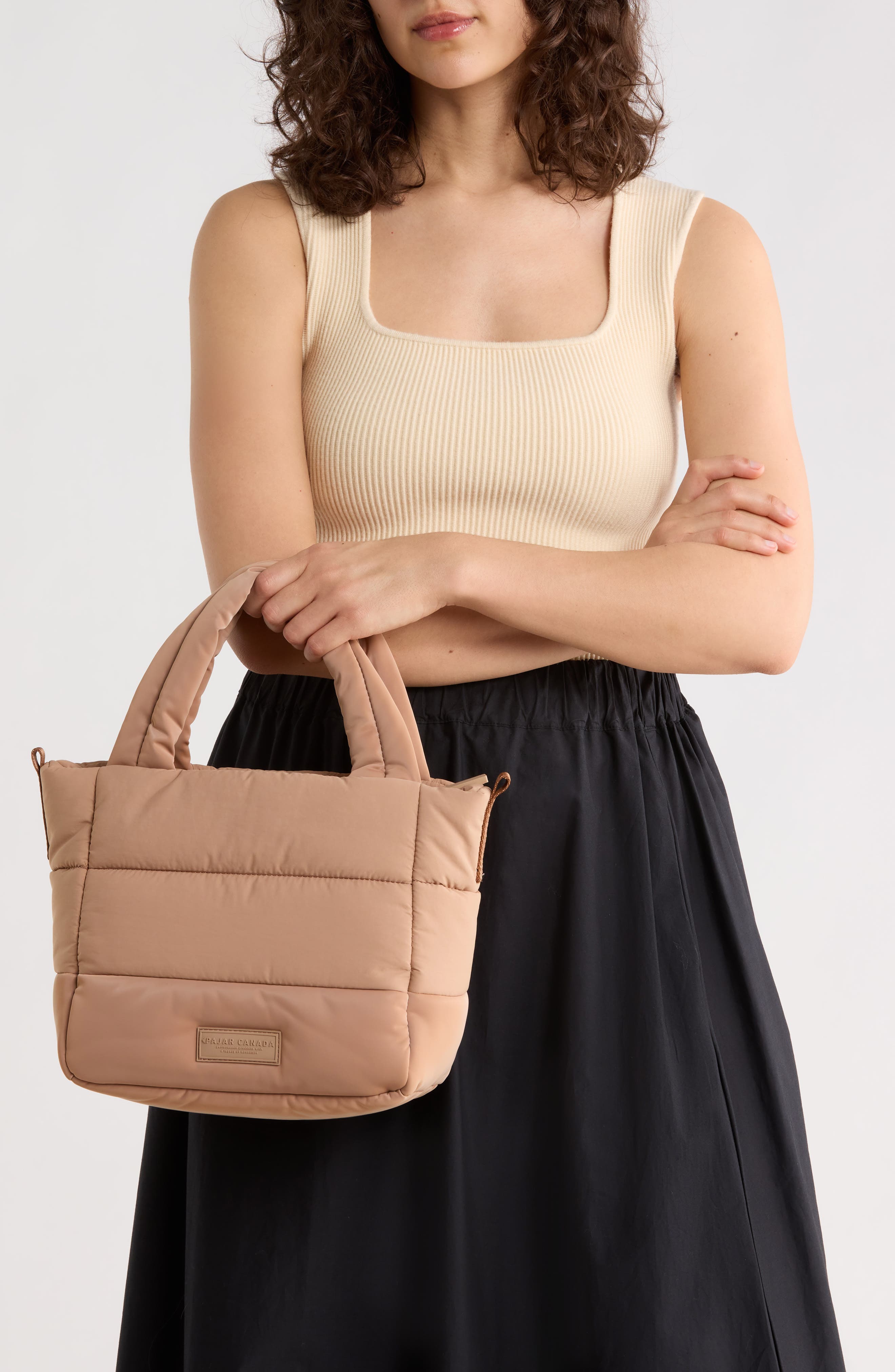Celion Puffy Tote Bag, Alternate, color, BEIGE