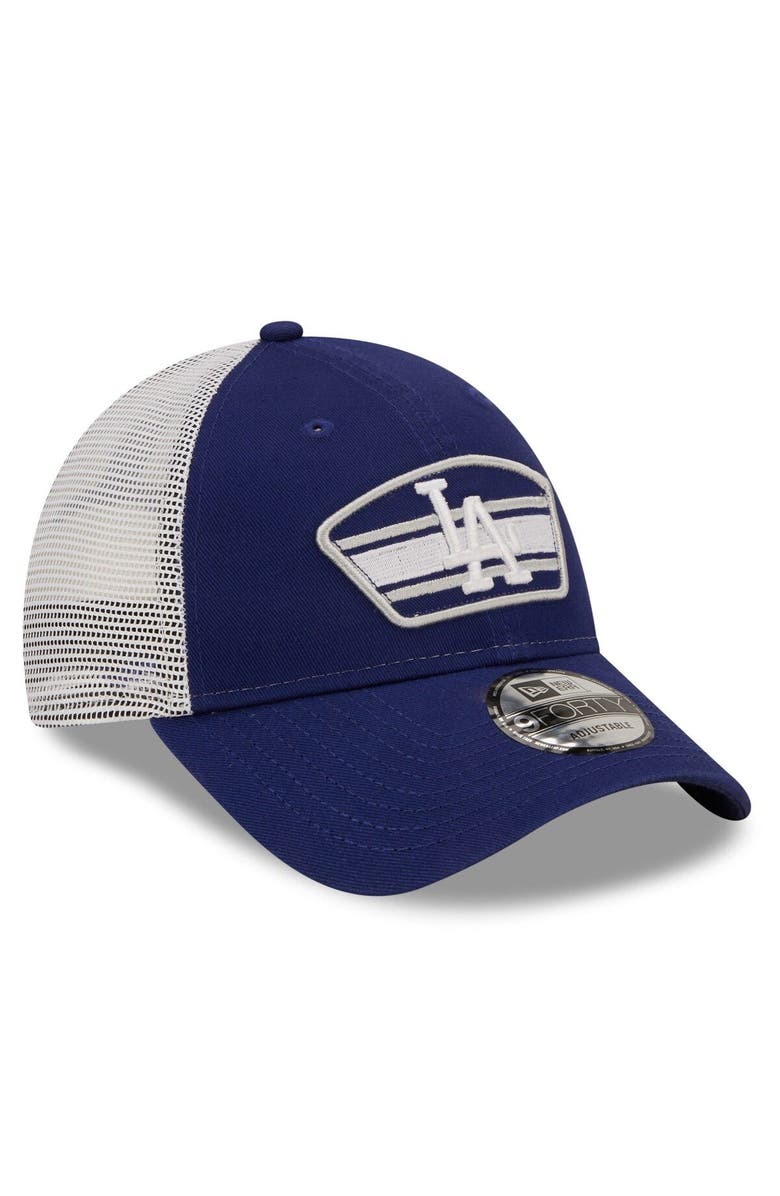 New Era Men's New Era Royal/White Los Angeles Dodgers Logo Patch 9FORTY Trucker Snapback Hat, Alternate, color, Royal
