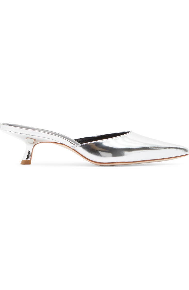 Reformation Wilda Kitten Heel Mule, Alternate, color, Mirror Metallic