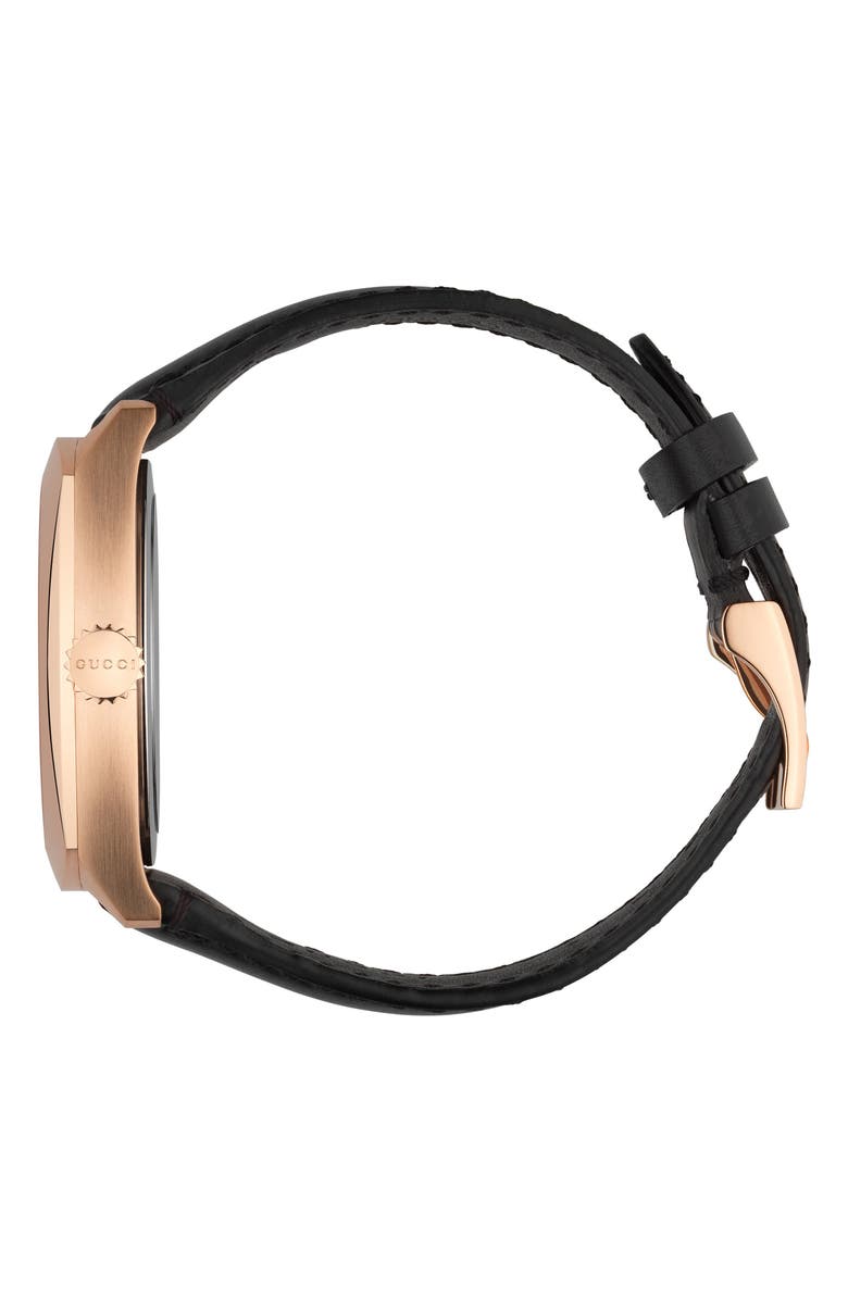 Gucci Leather Strap Watch, 41mm, Alternate, color,