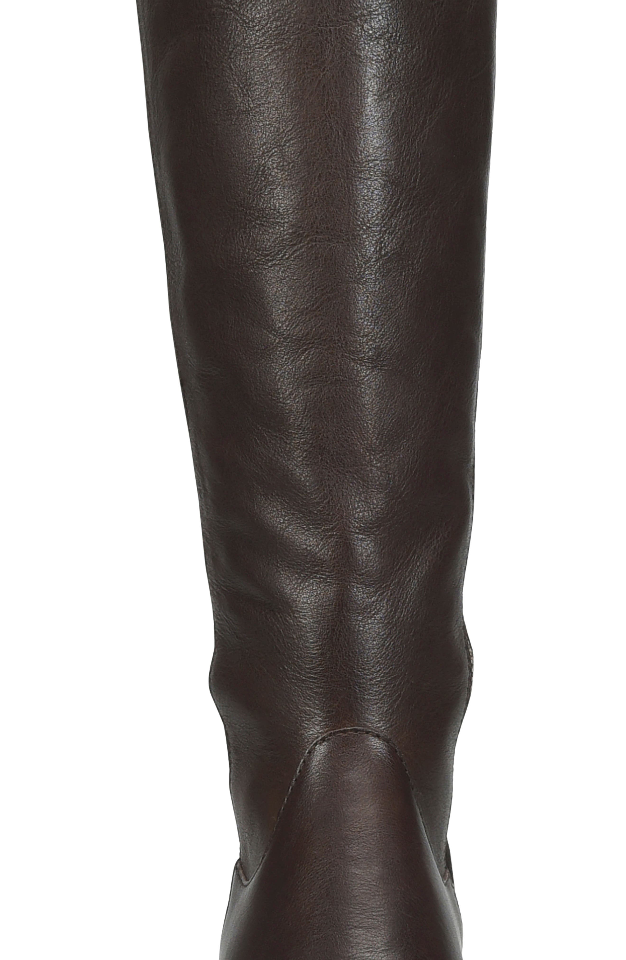 Violette Knee High Leather Boot, Alternate, color, CHOCOLATE SUEDE