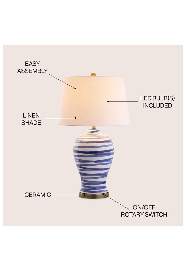 Joelie 29" Ceramic LED Table Lamp, Alternate, color, Blue/White