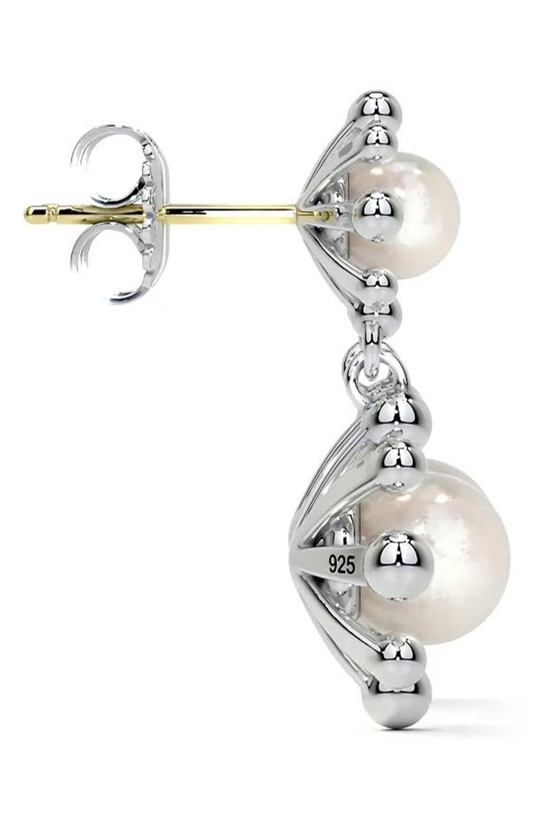 LAGOS Luna Fleur Cultured Pearl Drop Earrings, Alternate, color, Silver