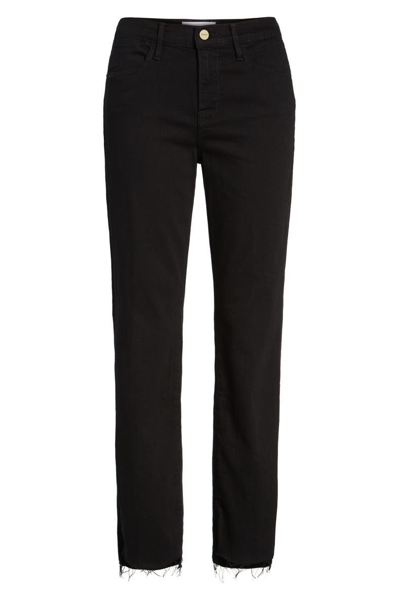 FRAME Le High Straight High Waist Staggered Hem Jeans, Alternate, color, 