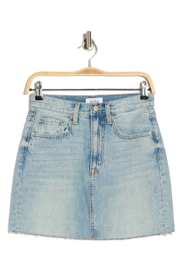 Skye High Waist Denim Miniskirt, Alternate, color, BROOKLYN