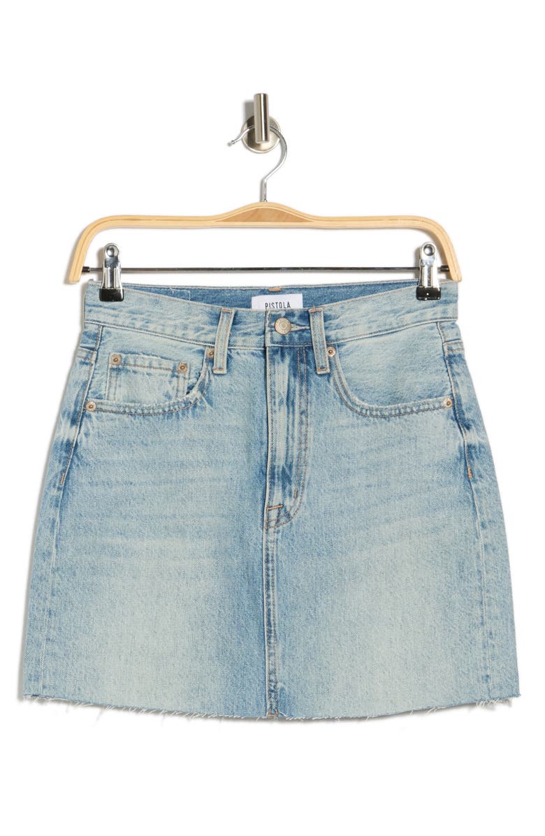 Pistola Skye High Waist Denim Miniskirt, Main, color, Brooklyn
