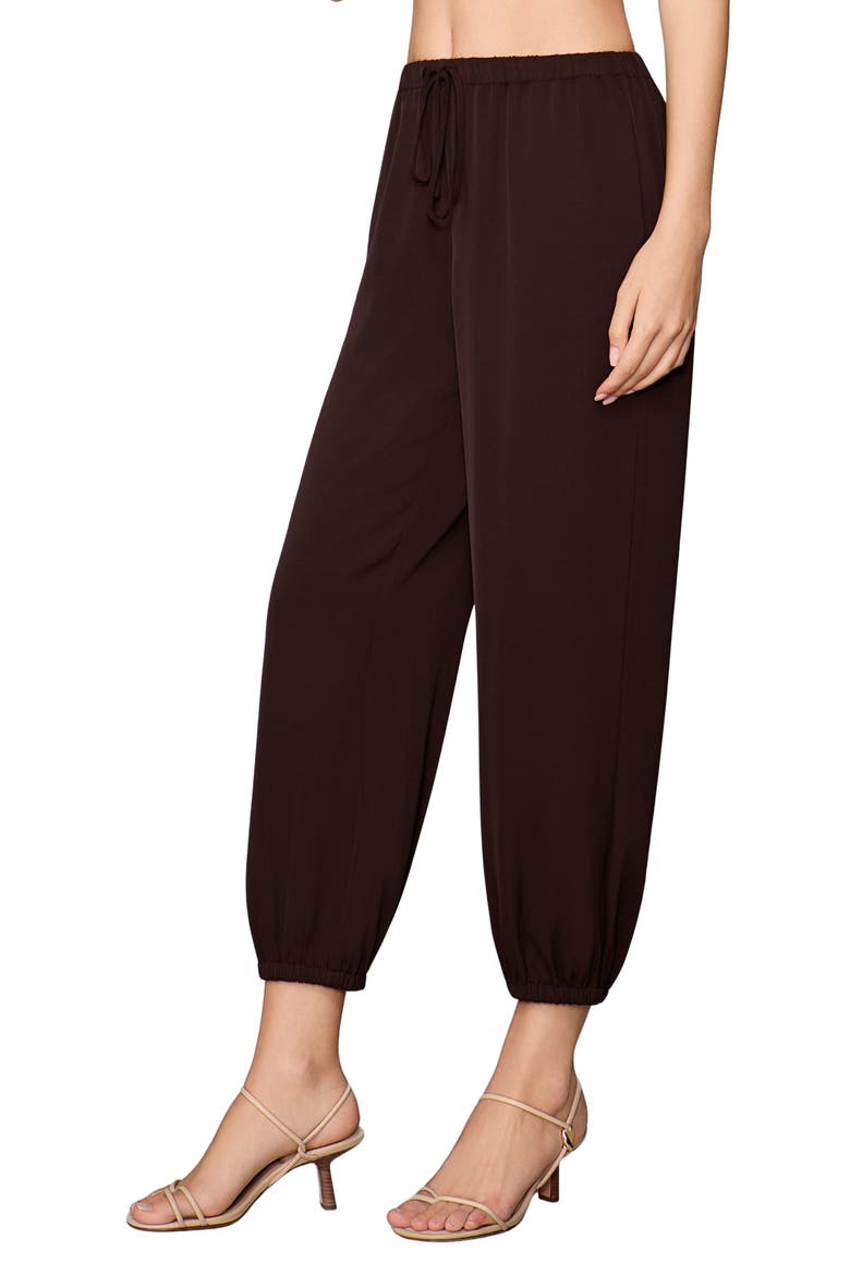 Luxe Crepe Balloon Pants, Alternate, color, GROUND COFFEE