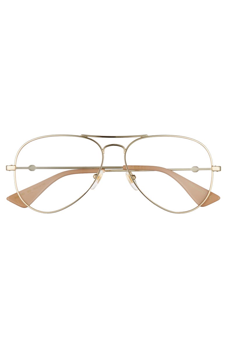 Gucci 58mm Pilot Optical Glasses, Alternate, color,