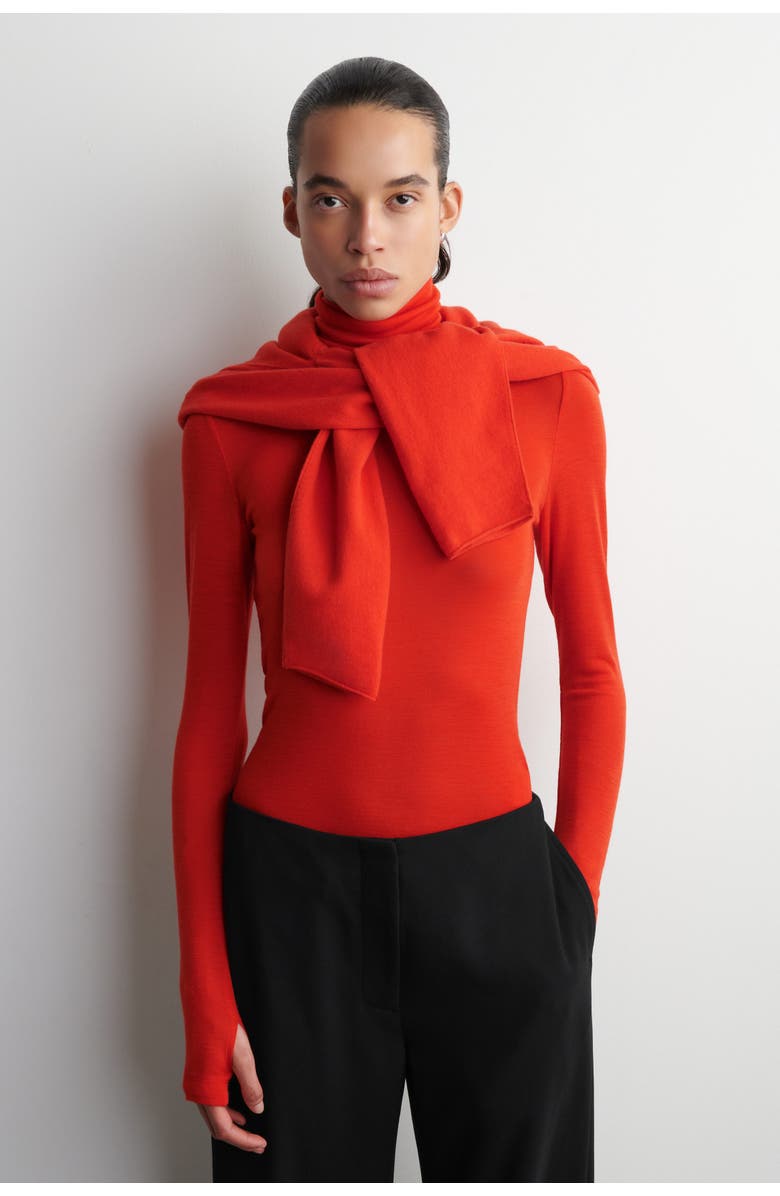 COS Wool Turtleneck Top, Main, color, Orange