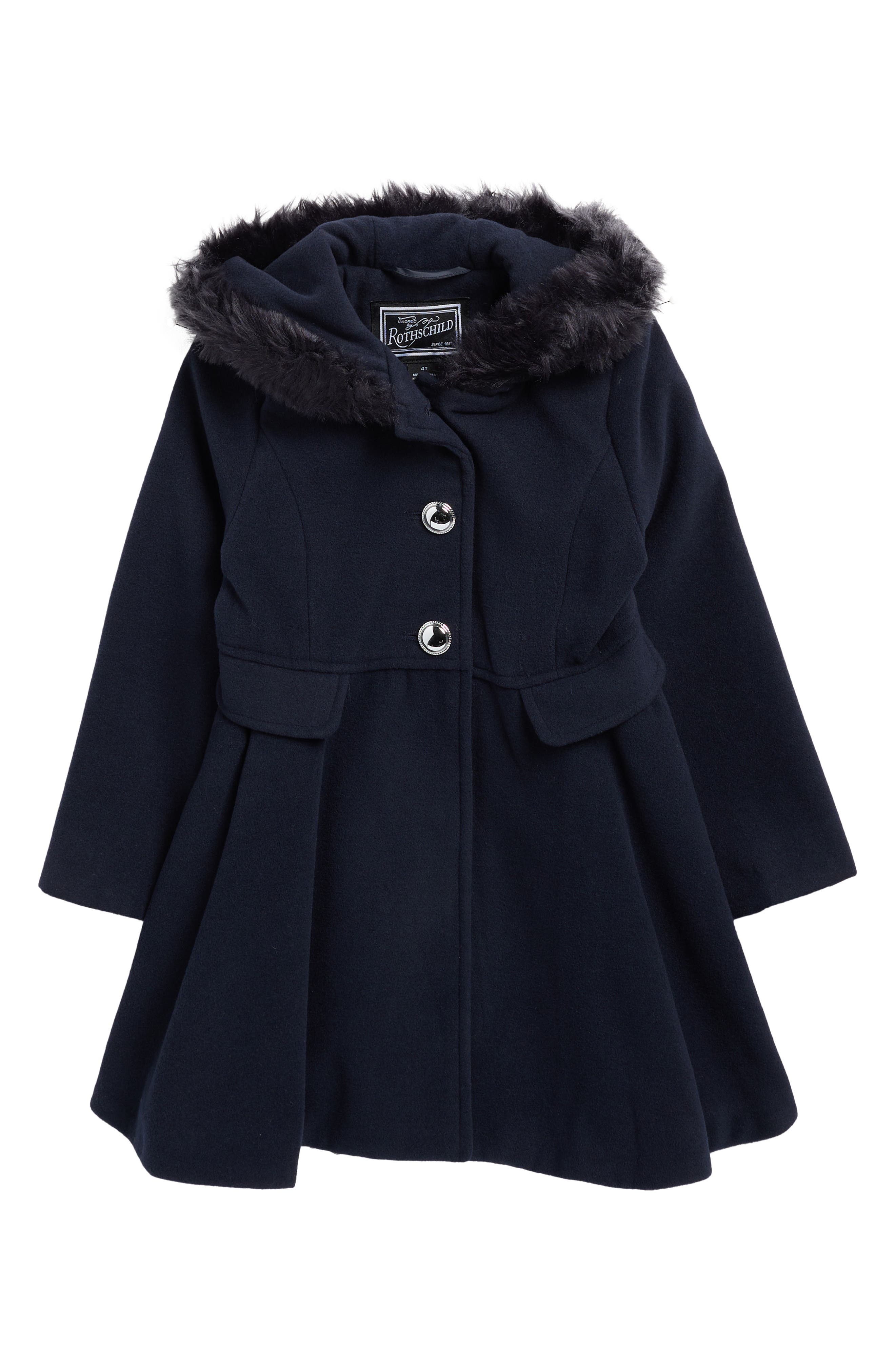 Rothschild Kids' Princess Coat with Faux Fur Hood