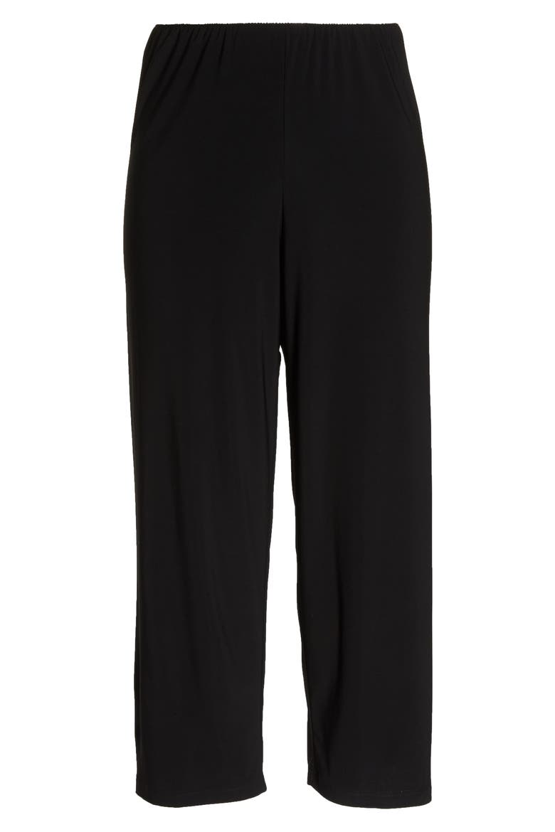 Matte Jersey Straight Leg Pants, Alternate, color, BLACK