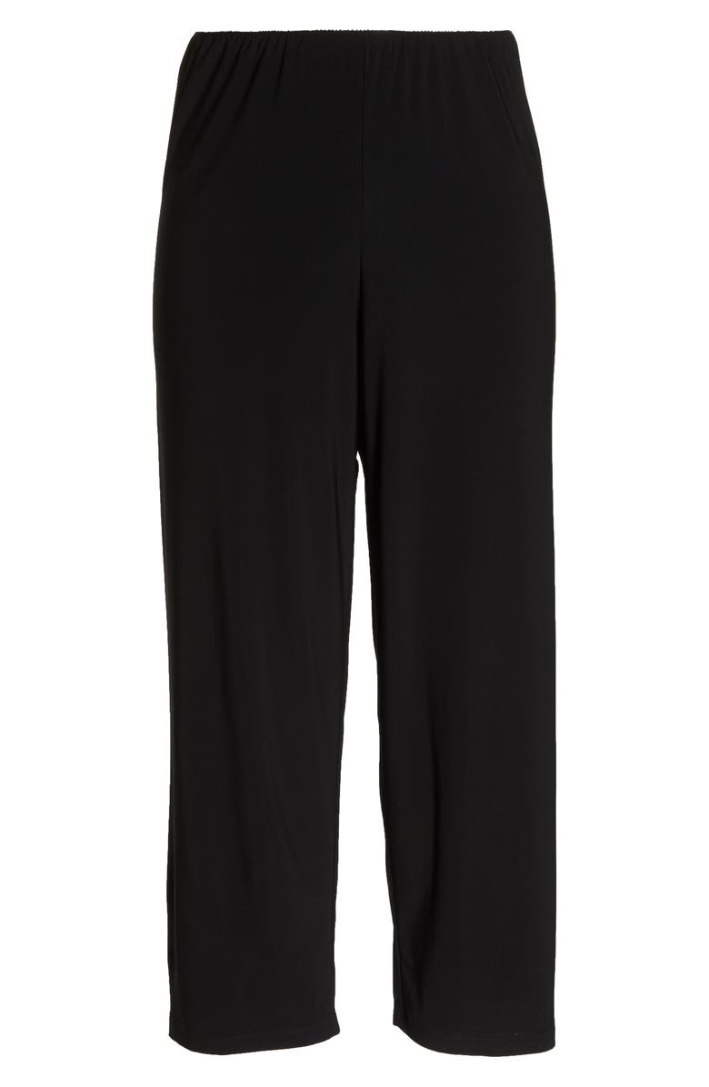 Alex Evenings Matte Jersey Straight Leg Pants, Alternate, color, Black