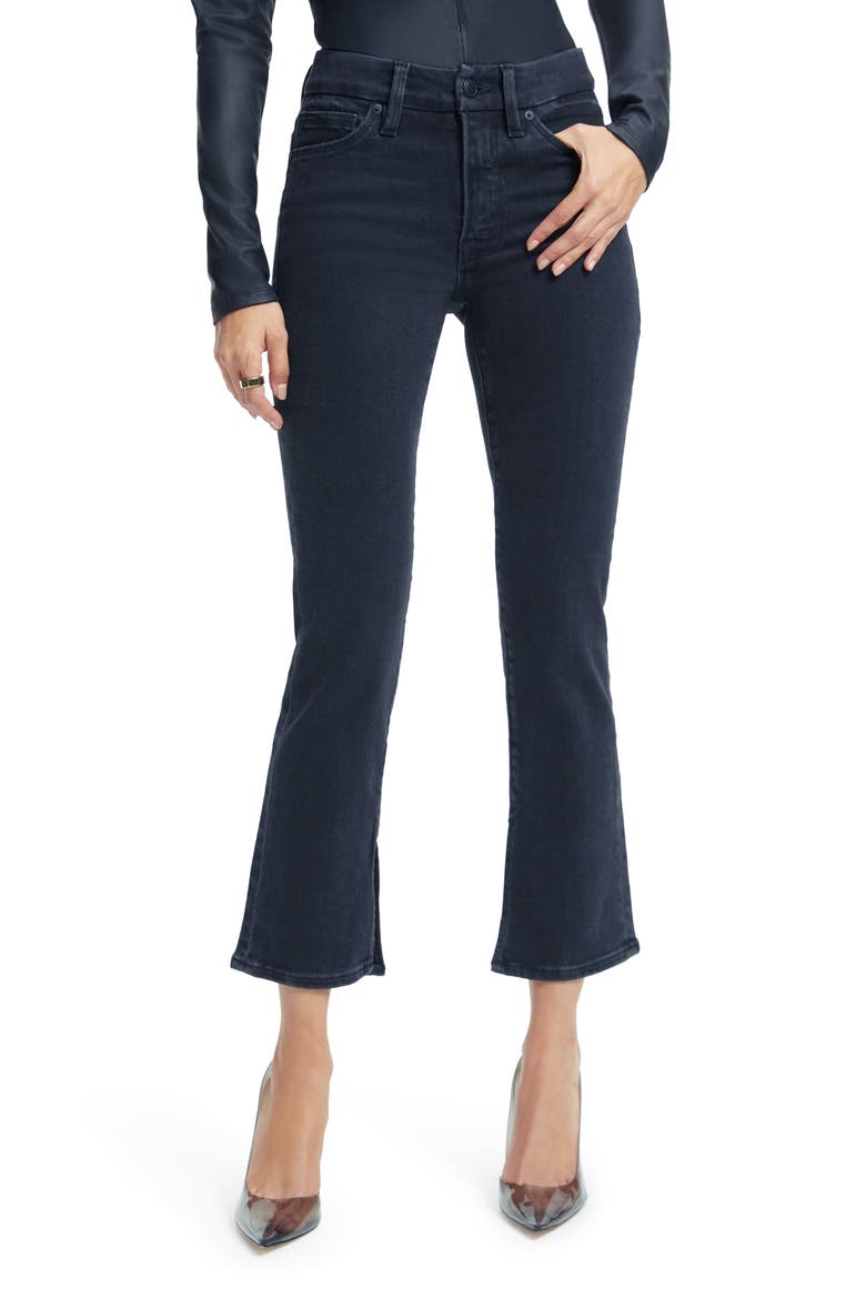 Good Legs Darted High Waist Straight Leg Jeans, Main, color, BLACK302