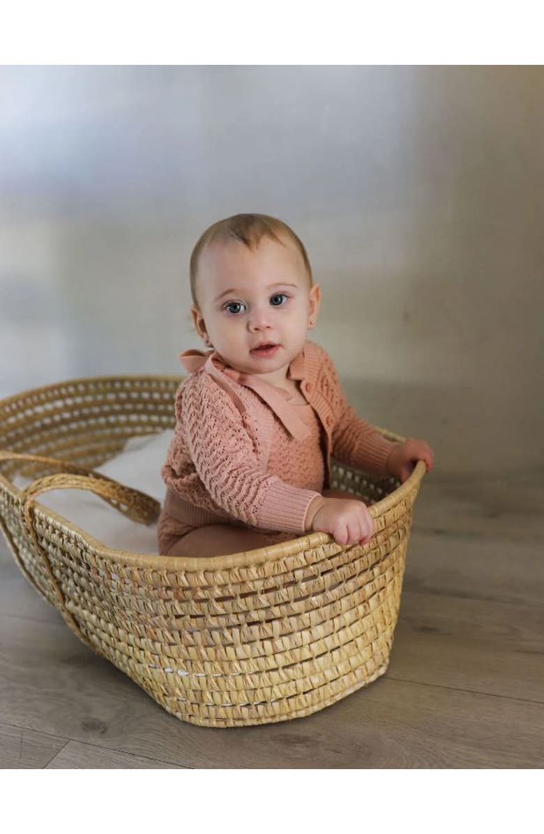 Ely's & Co. Looms Wave Collection - Knit Pointelle Romper, Alternate, color, Rose Knit Pointelle