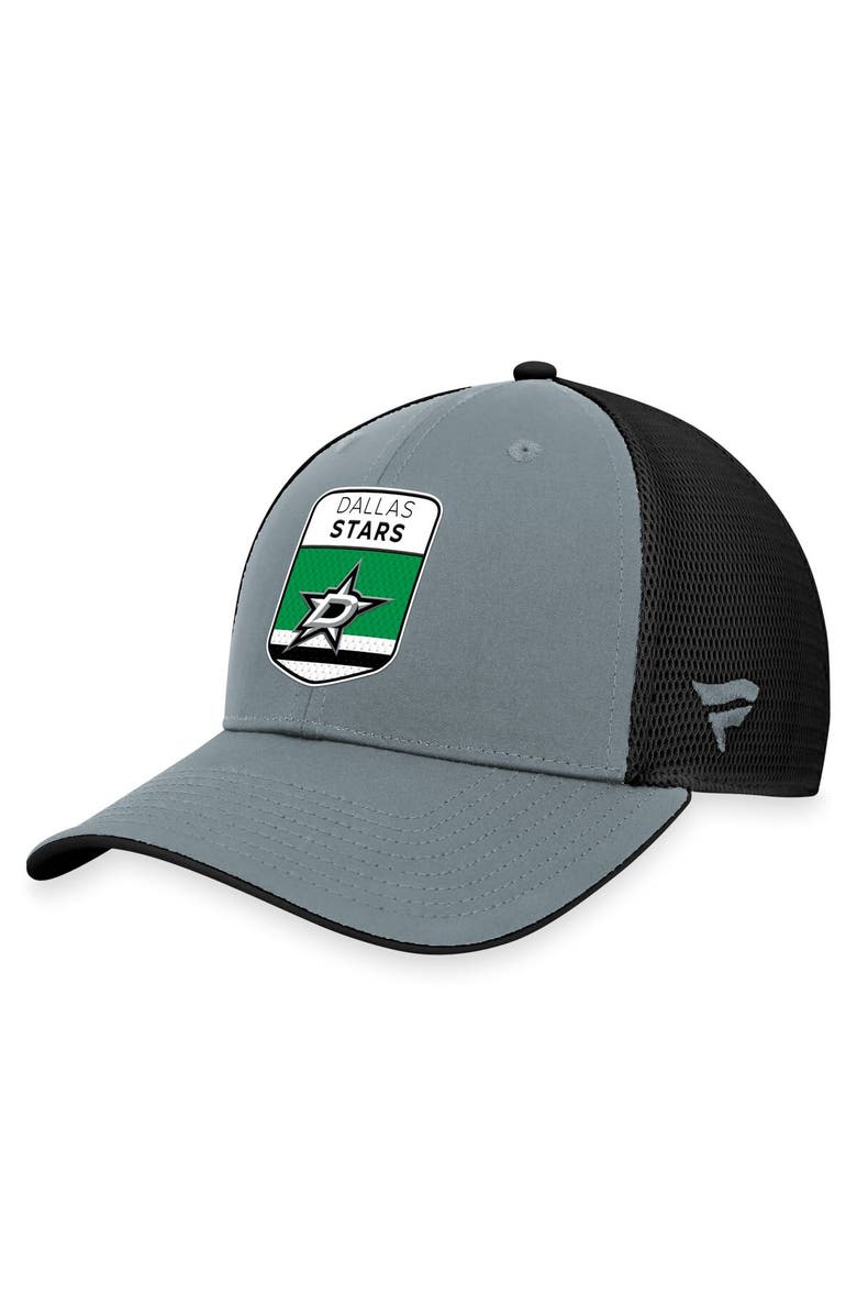 FANATICS Men's Fanatics Branded  Gray/Black Dallas Stars Authentic Pro Home Ice Trucker Adjustable Hat, Alternate, color, 