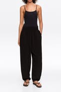 Bimba y Lola Textured Cotton Harem Trousers