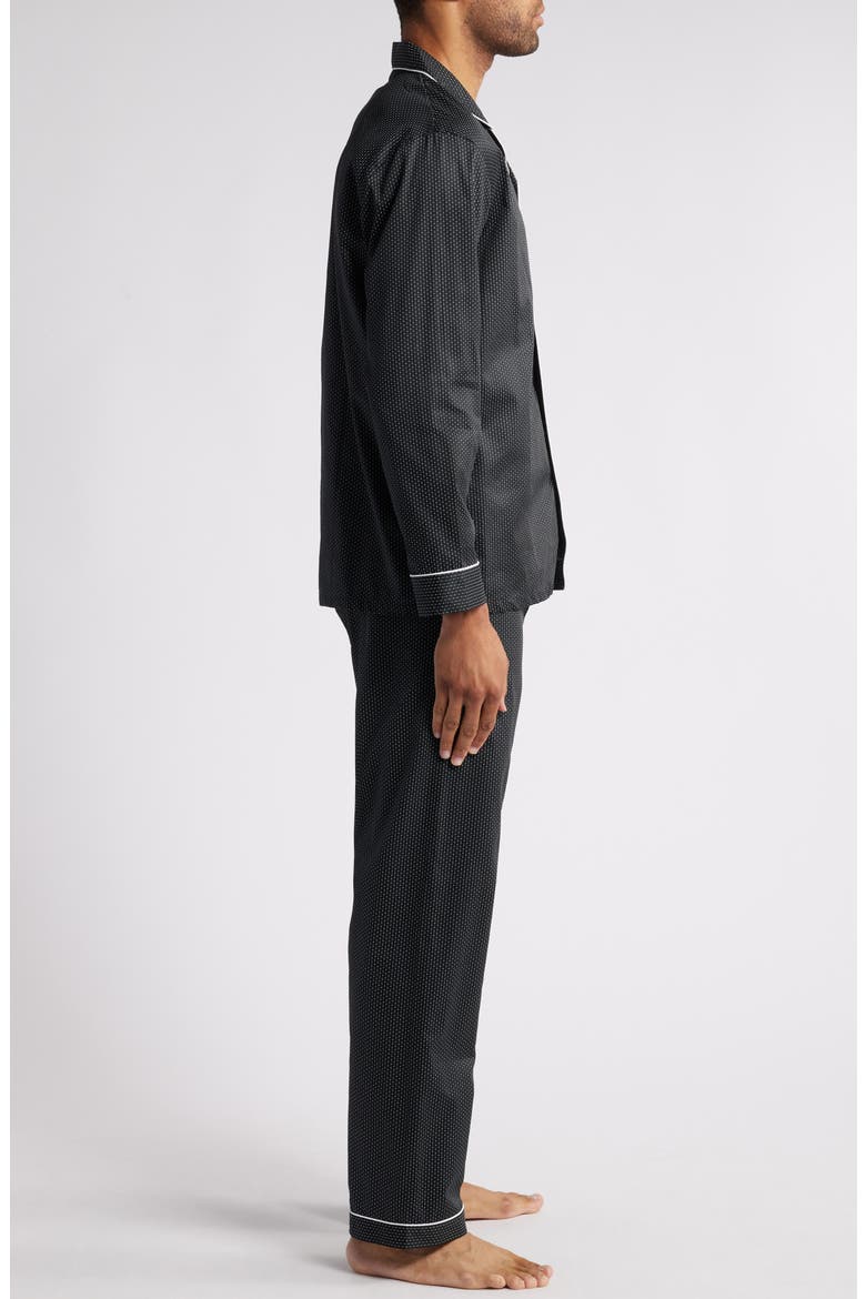 Revival Microdot Cotton Sateen Pajamas, Alternate, color, BLACK DOT