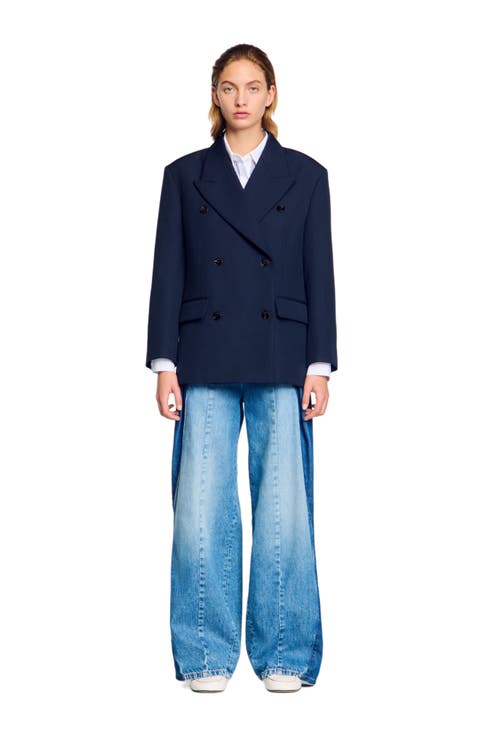 Wool blend suit jacket