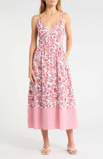 Ellen Tracy Seersucker Strappy Dress