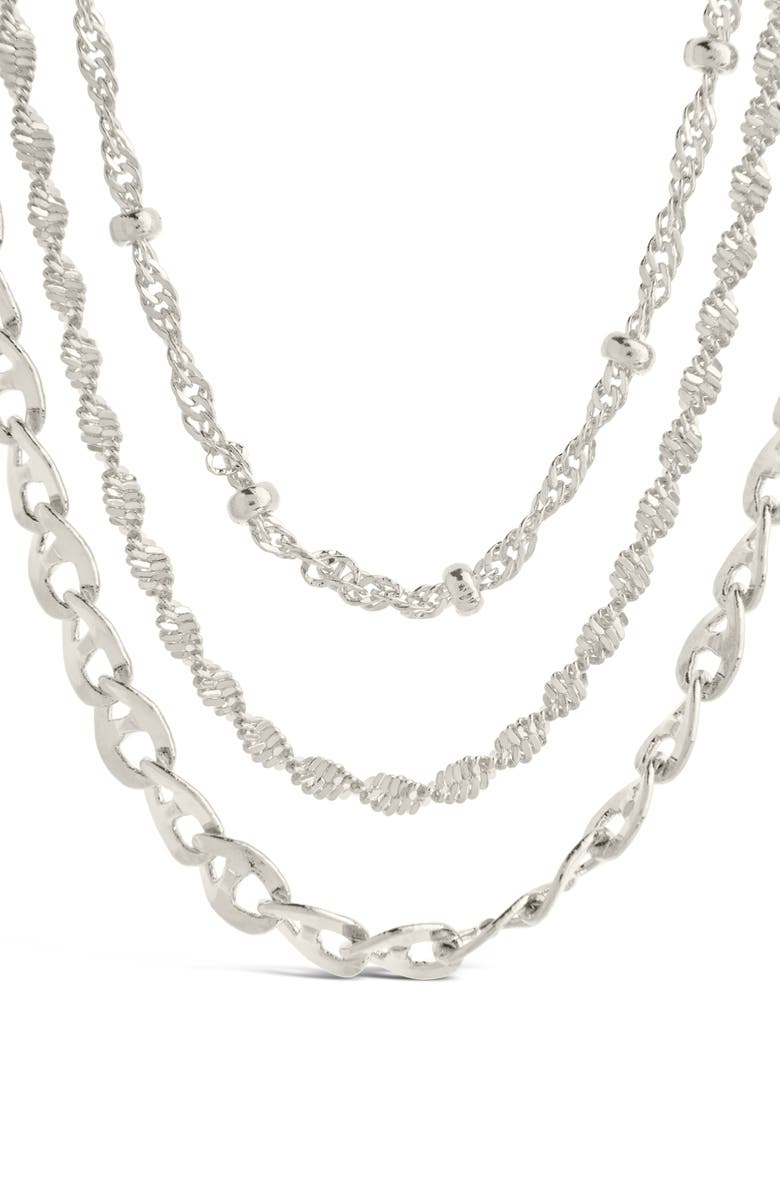 Sterling Forever Lanora Layered Necklace, Alternate, color, 