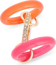 NORDSTROM RACK Cubic Zirconia Resin Interlock Ring