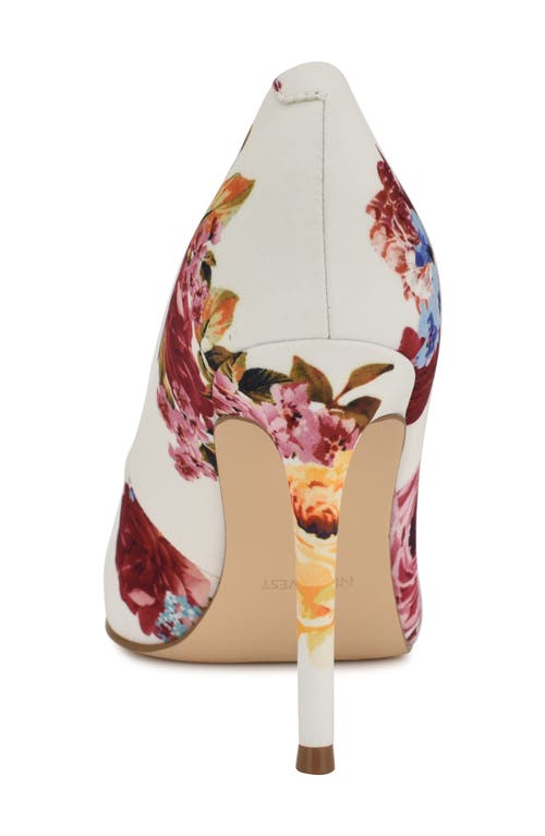 Nine West Fresh Pointed Toe Pump In White Floral