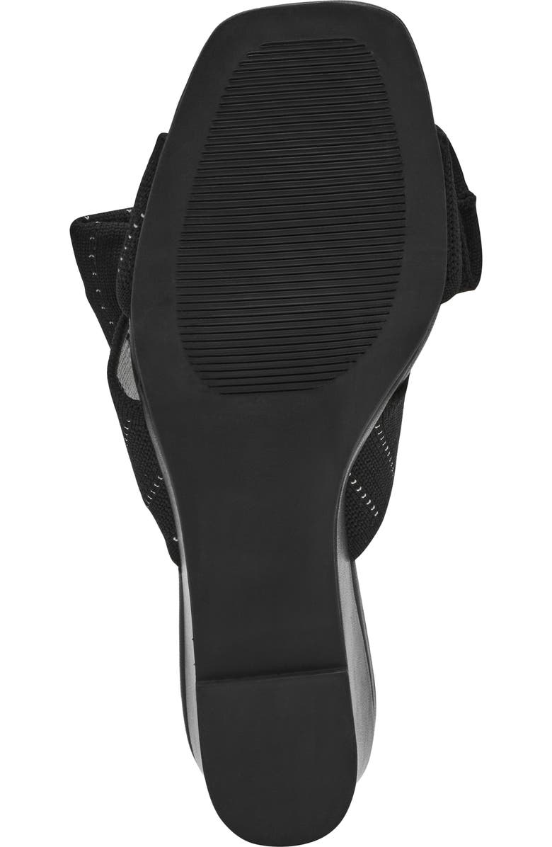 Anne Klein Dara Bow Wedge Slide Sandal, Alternate, color, Black Knit