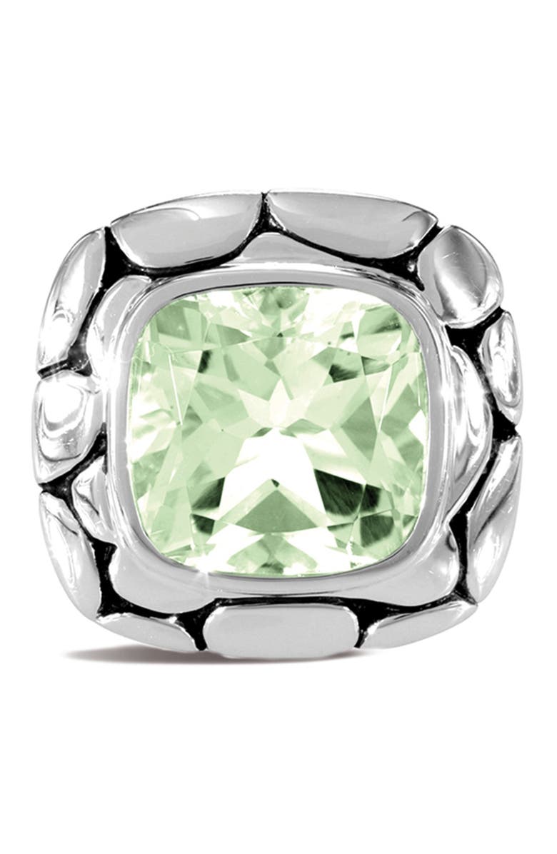 John Hardy Sterling Silver Green Amethyst Square Ring - Size 7, Alternate, color, 
