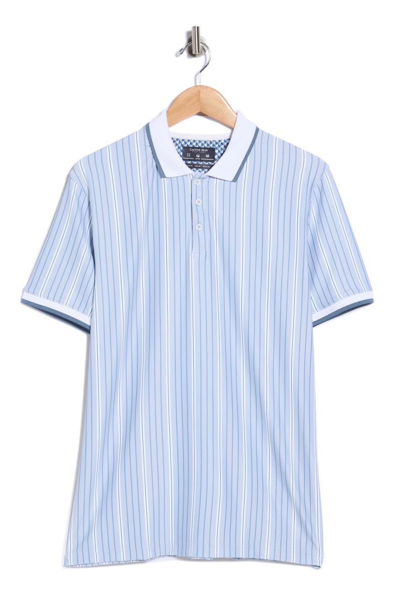 Striped Polo, Alternate, color, BLUE