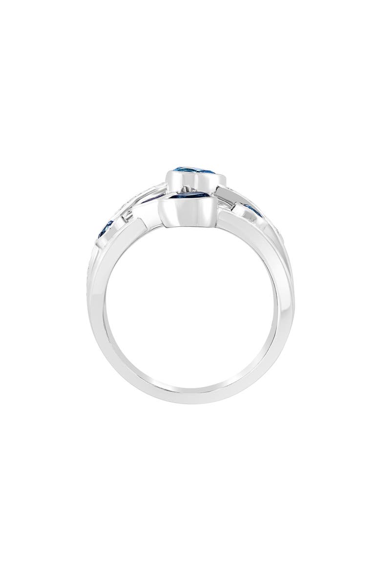 Sterling Silver Diamond Amethyst Blue Topaz Ring - 0.11ct., Alternate, color, MULTI