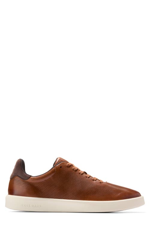 Cole Haan Grand Crosscourt Modern Perforated Sneaker In British Tan/ch Dk Cho