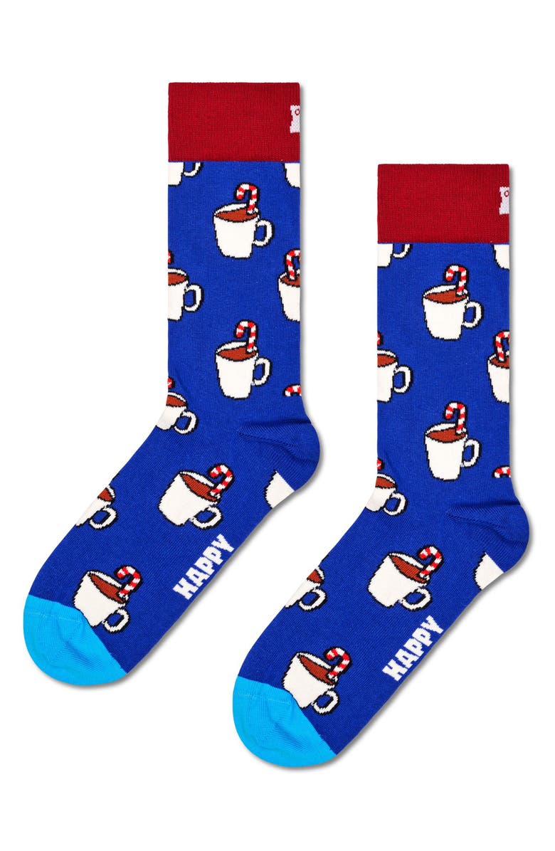 Happy Socks Assorted 2-Pack Holiday Crew Socks Gift Set, Alternate, color, Dark Red