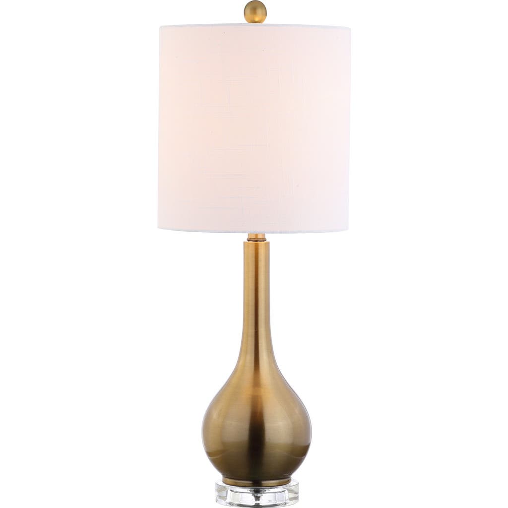 Jonathan Y Dylan 25" Metal/crystal Teardrop Led Table Lamp In Brass Gold