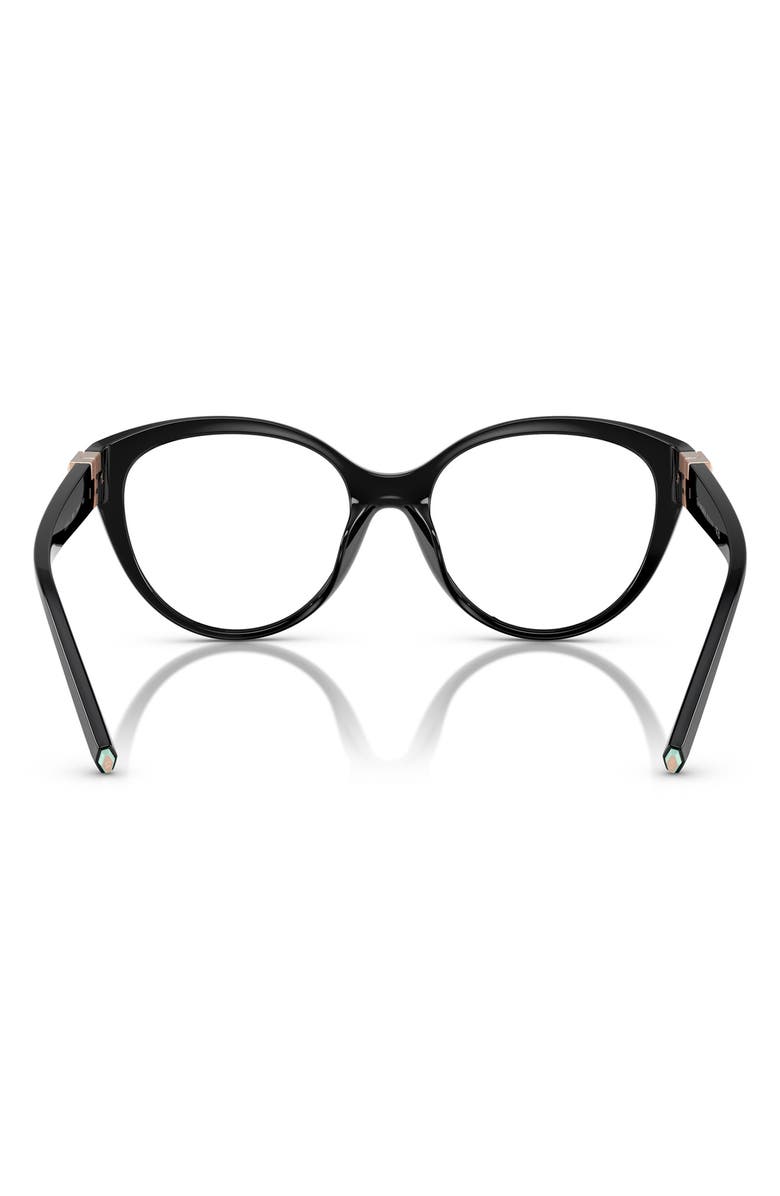 Tiffany & Co. 52mm Cat Eye Optical Glasses, Alternate, color, Black