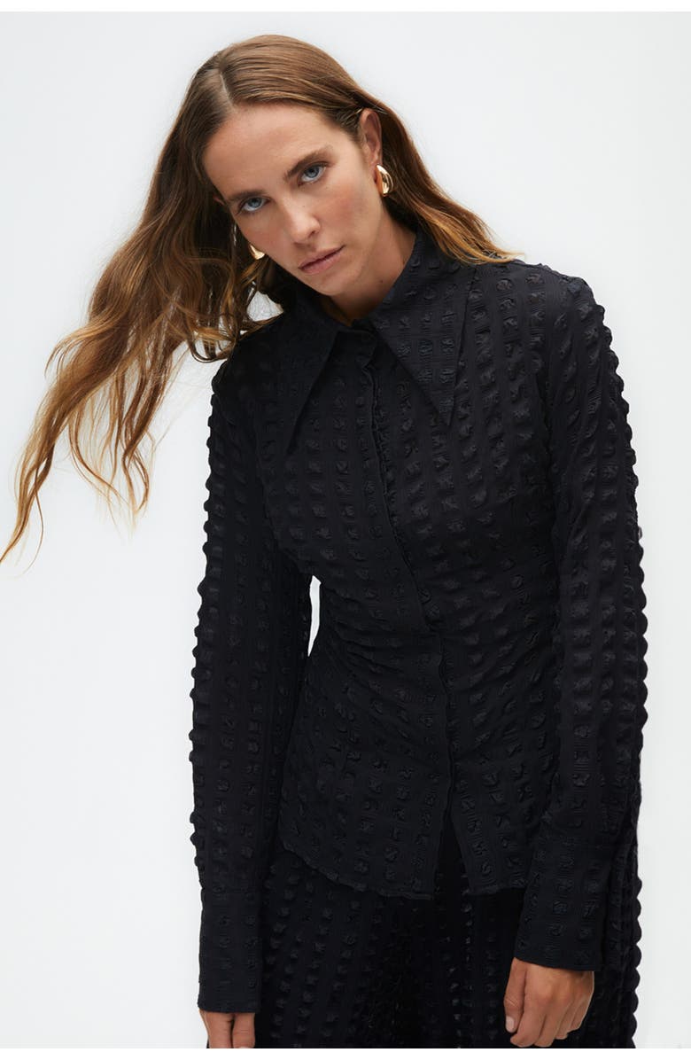 Nocturne Women's Textured Pointed Collar Shirt, Main, color, 