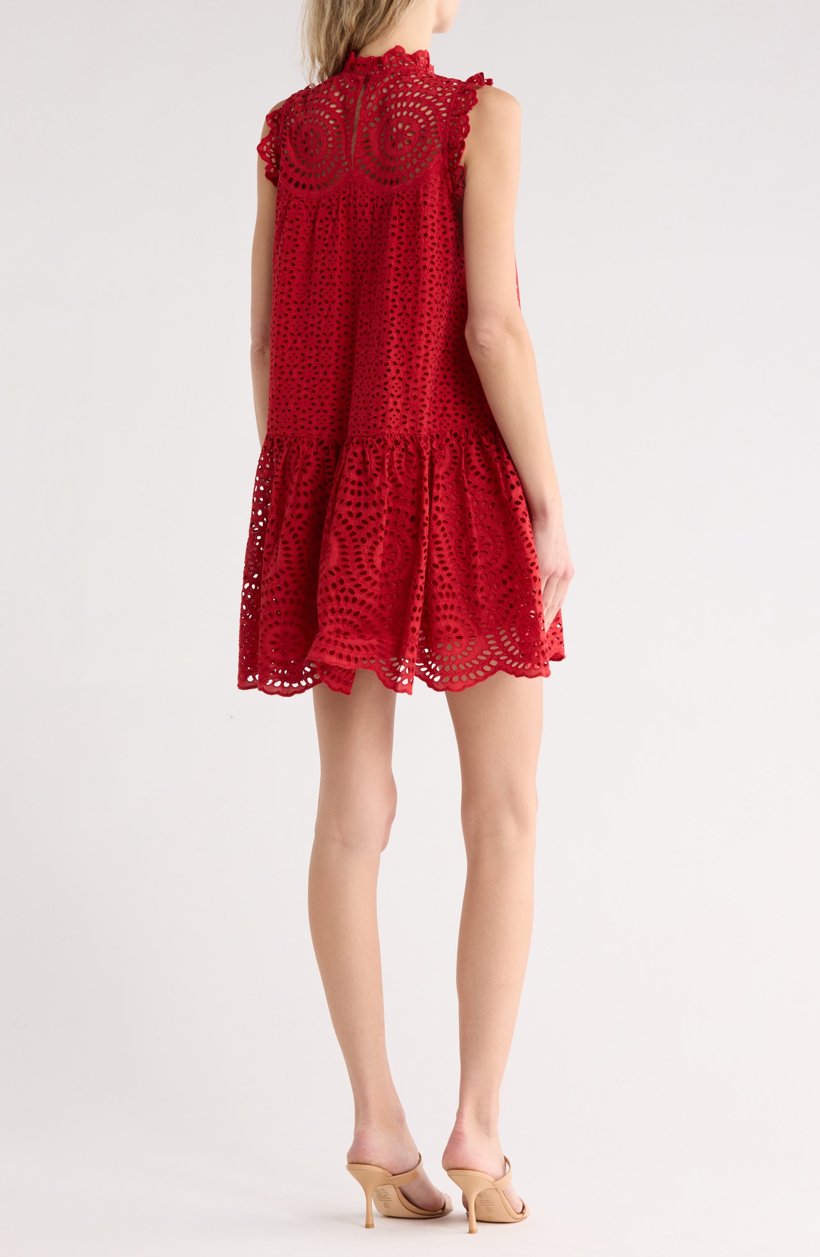 Thea Embroidered Eyelet Sleeveless Cotton Minidress - image 2