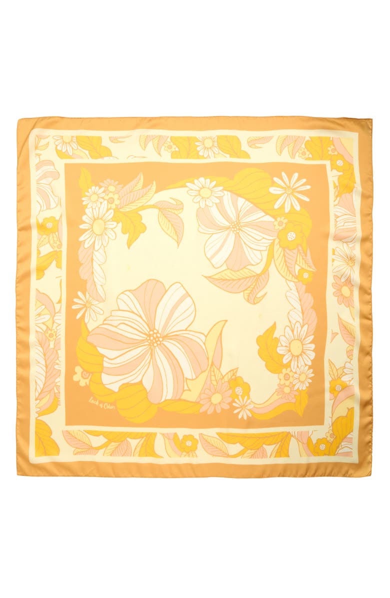 Lack of Color Retro Floral Square Scarf, Alternate, color,