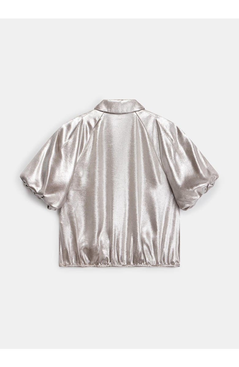 MINT VELVET Metallic Puff Sleeve Shirt, Alternate, color, Gold