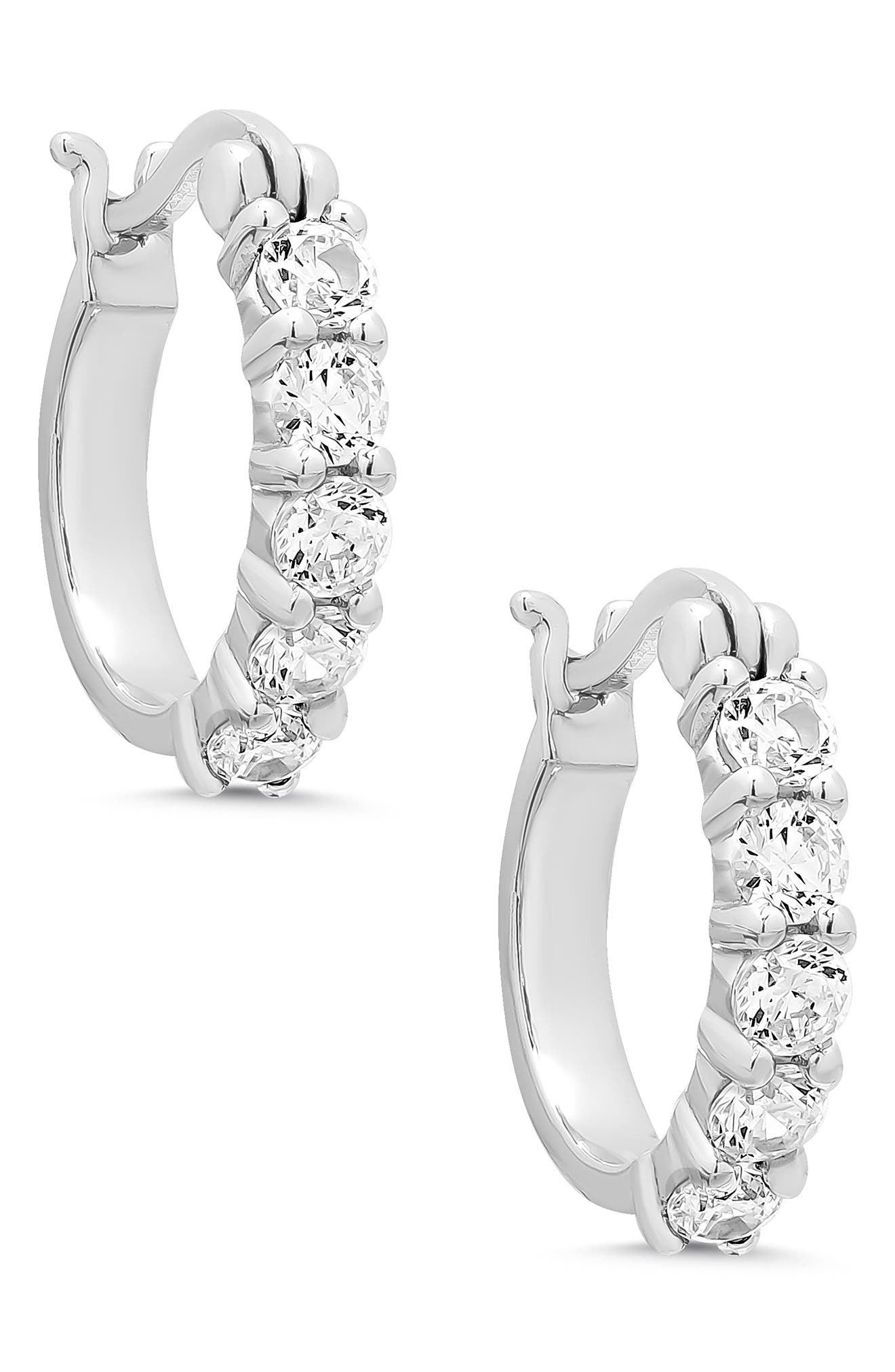 Lily Nily Kids' Cubic Zirconia Hoop Earrings in Silver 