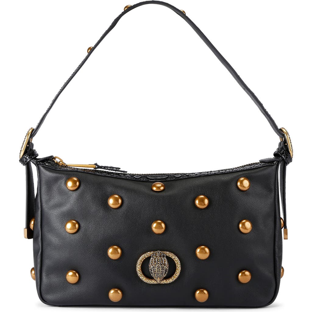 Kurt Geiger London Chelsea Stud Soft Leather Shoulder Bag In Gray