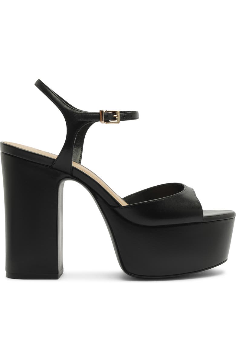 Schutz Lys Ankle Strap Platform Sandal, Alternate, color, Black