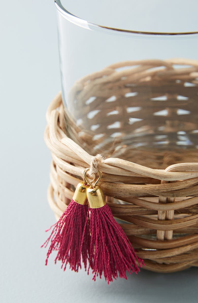 Anthropologie Home Anthropologie Elena Rattan Wrapped Glass, Alternate, color, 