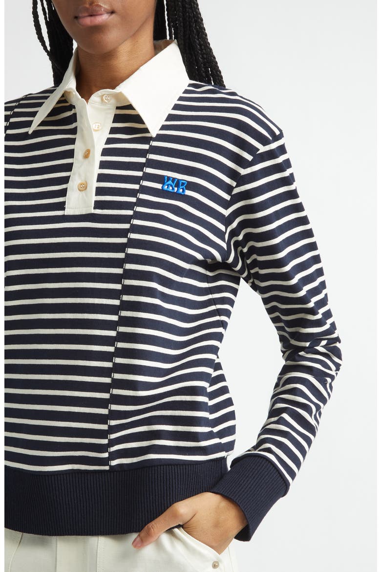 Reflect Offset Stripe Polo, Alternate, color, NAVY / IVORY