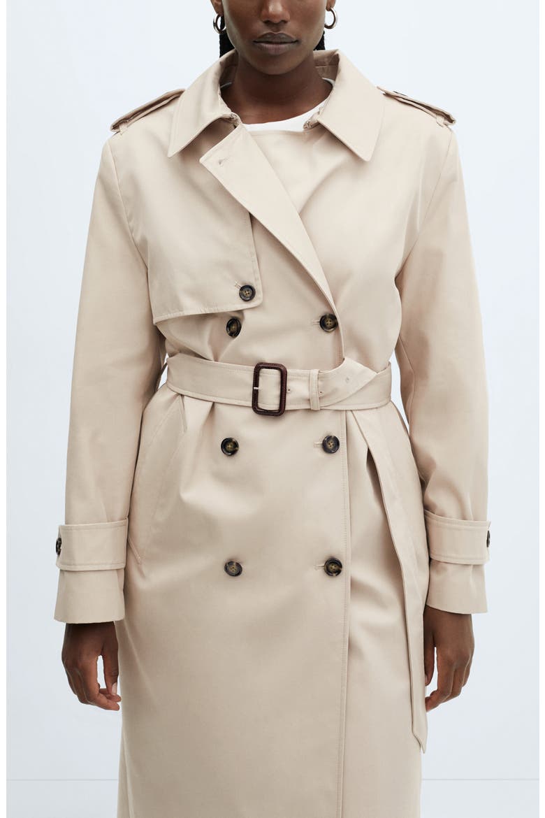 Double Breasted Water Repellent Trench Coat, Alternate, color, LIGHT PASTEL GREY