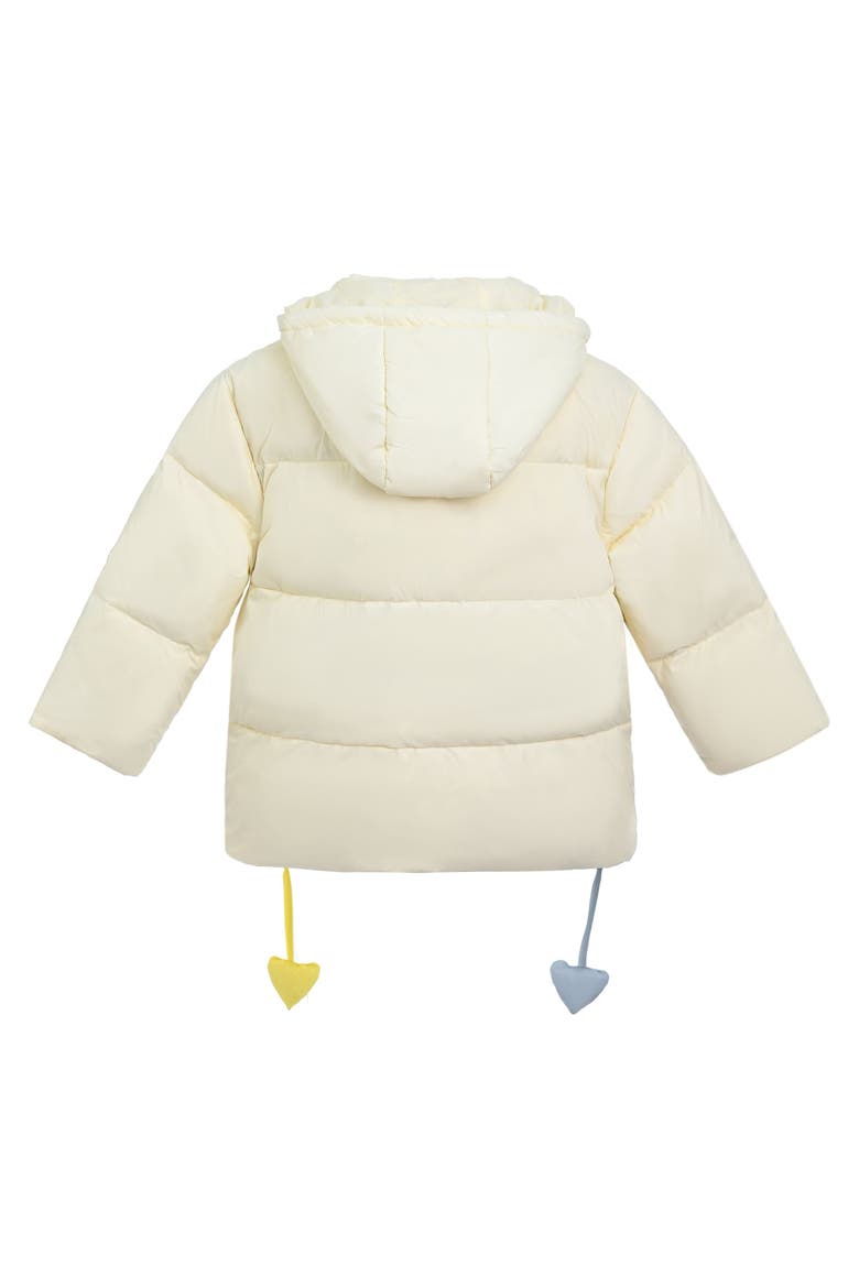 Heart Charm Puffer Jacket, Alternate, color, Cream