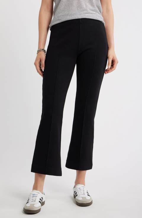 Stretch Cotton Crop Kick Flare Pants