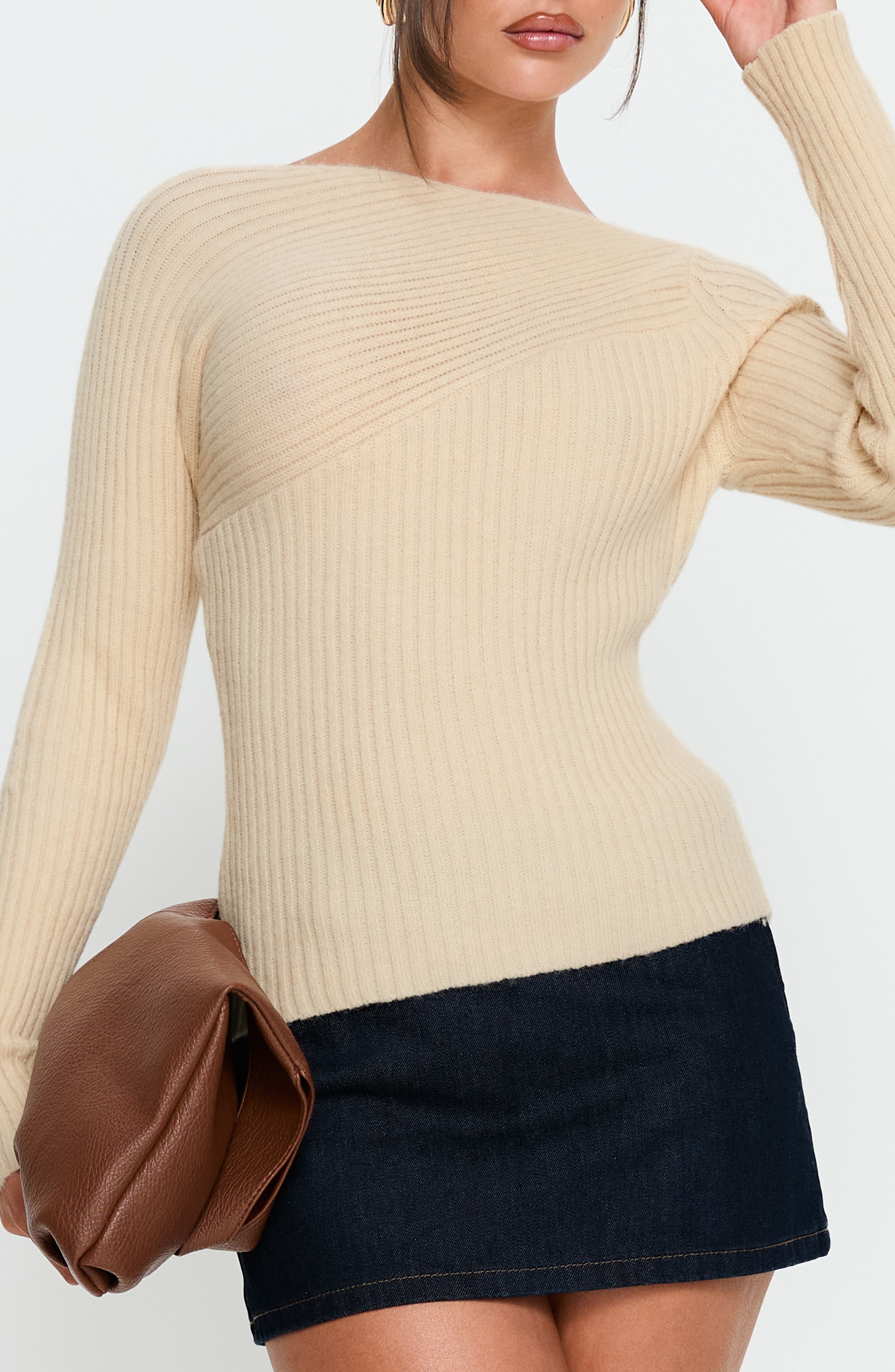 Cassye Ribbed One-Shoulder Top