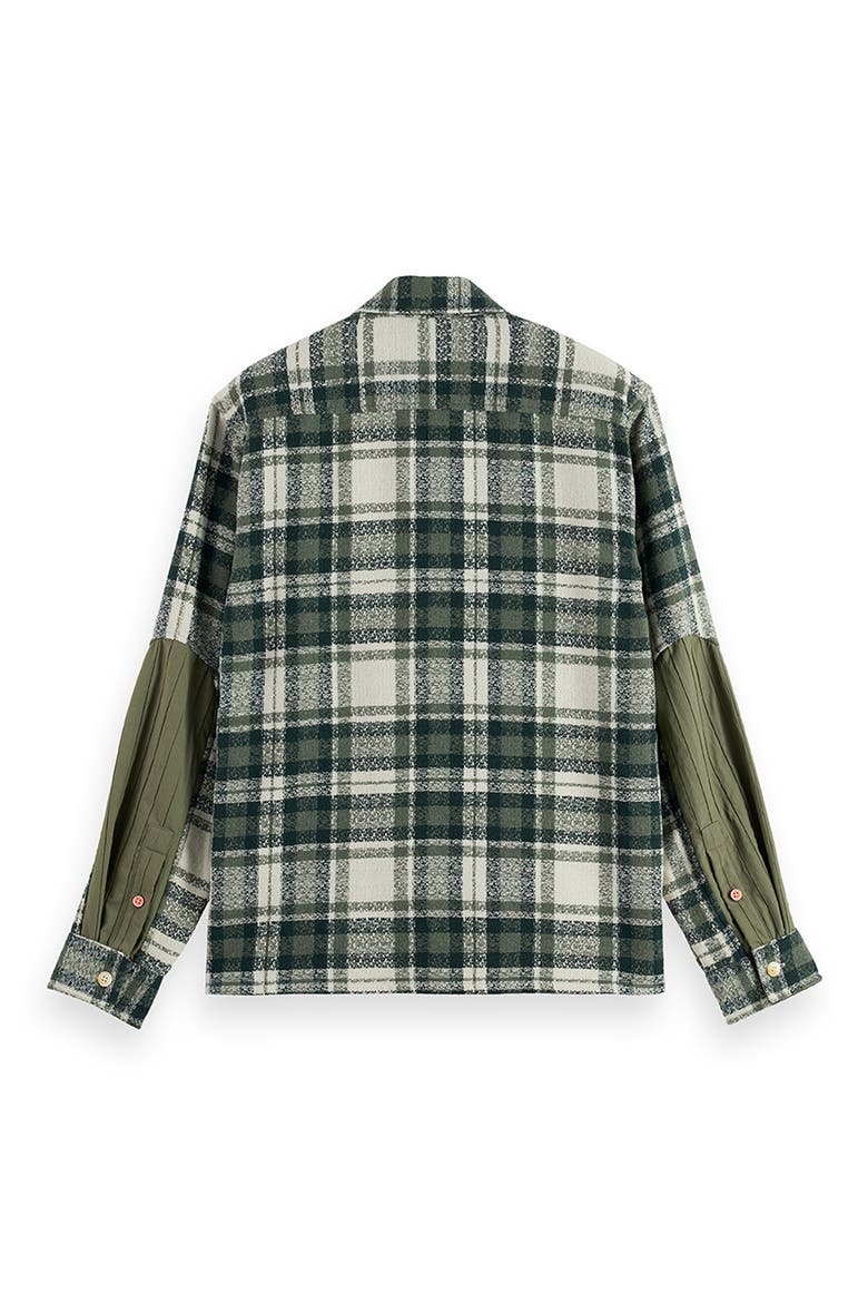 Plaid Patchwork Regular Fit Button-Up Shirt, Alternate, color, THYME CHECK